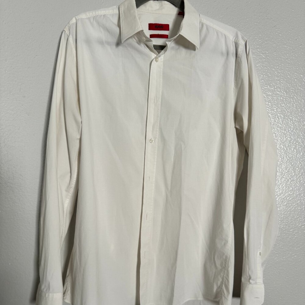 HUGO BOSS Men Slim Fit Long Sleeve Casual Shirt Size M